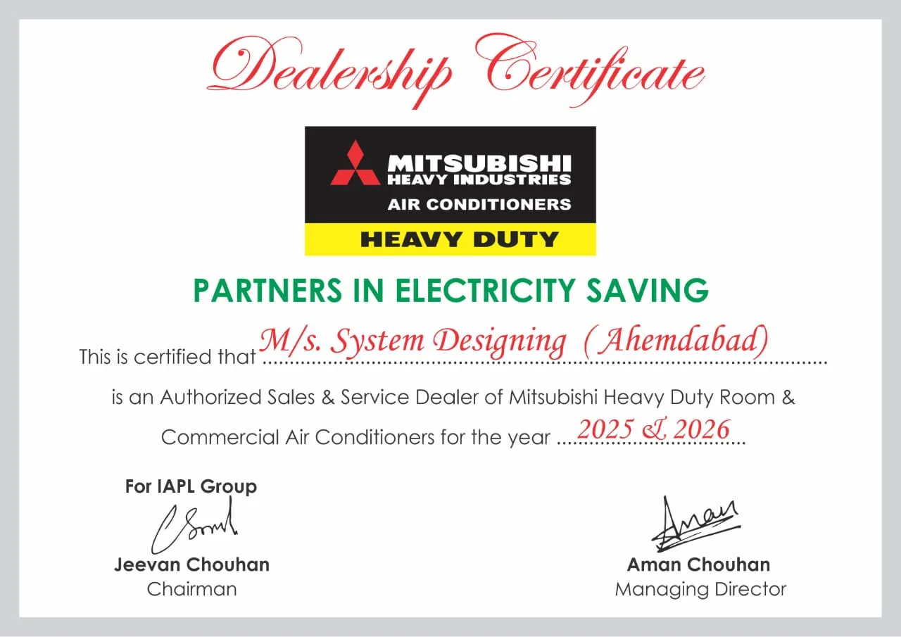 Mitsubishi Electric Authorized Dealer Certificate